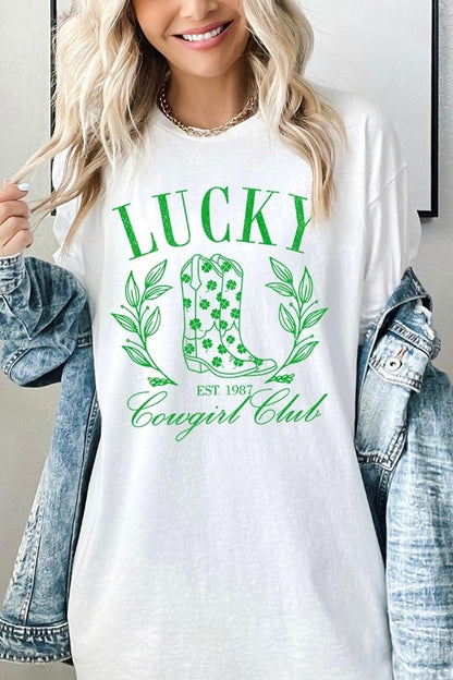 Lucky Cowgirl Boots  Graphic Heavy Cotton Tee