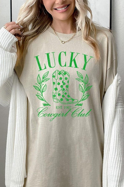 Lucky Cowgirl Boots  Graphic Heavy Cotton Tee