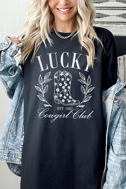 Lucky Cowgirl Boots  Graphic Heavy Cotton Tee