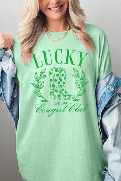 Lucky Cowgirl Boots  Graphic Heavy Cotton Tee