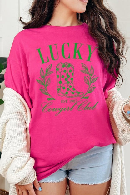 Lucky Cowgirl Boots  Graphic Heavy Cotton Tee