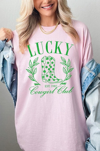 Lucky Cowgirl Boots  Graphic Heavy Cotton Tee