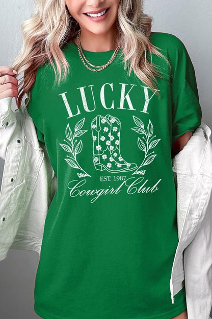 Lucky Cowgirl Boots  Graphic Heavy Cotton Tee