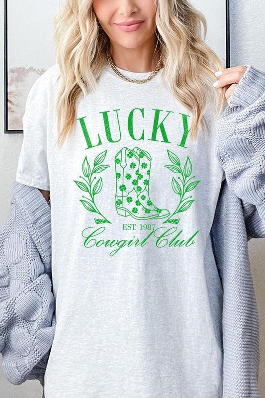 Lucky Cowgirl Boots  Graphic Heavy Cotton Tee