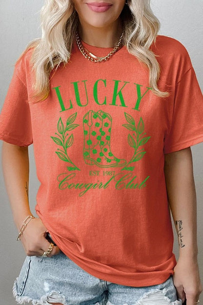 Lucky Cowgirl Boots  Graphic Heavy Cotton Tee