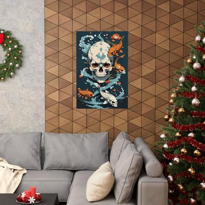 Underwater Skull Matte Vertical Poster