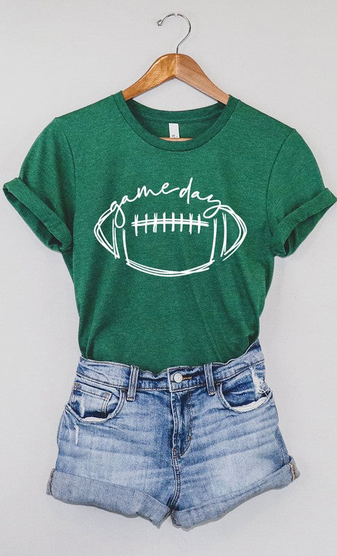 Cursive Football Game Day Graphic Tee