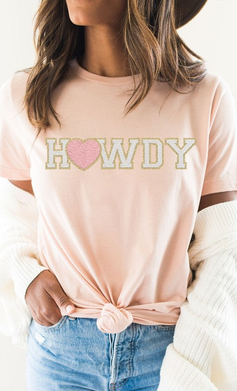 Heart Howdy Print Chenille Letter PLUS Graphic Tee