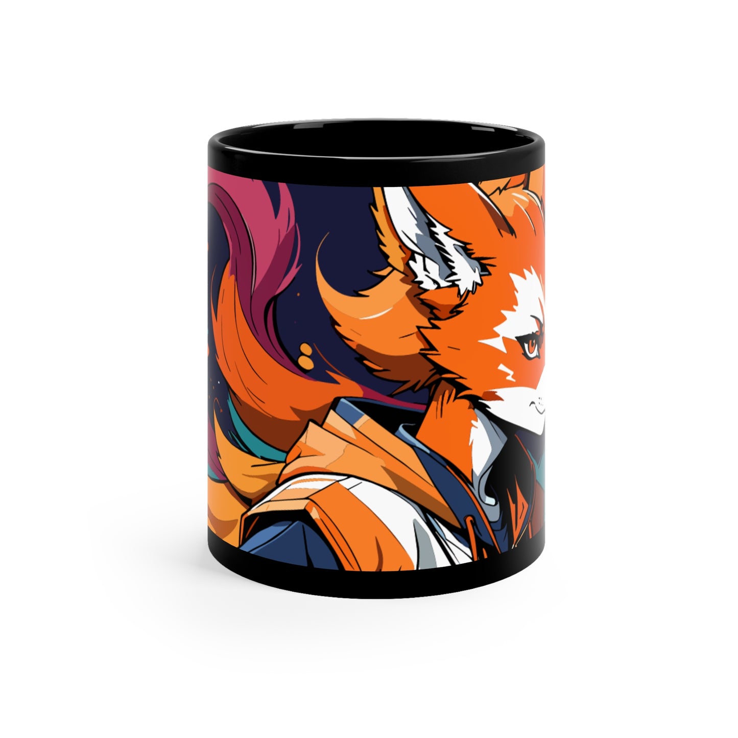 Kitsune 11oz Black Mug