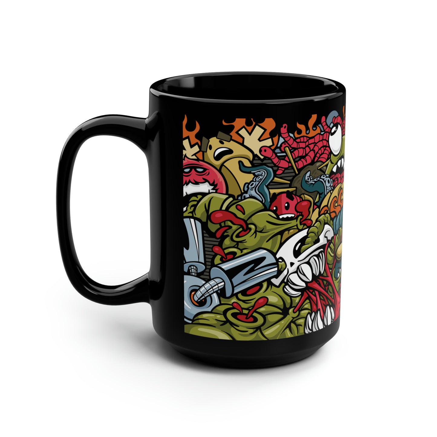 Big Brawl Black Mug, 15oz