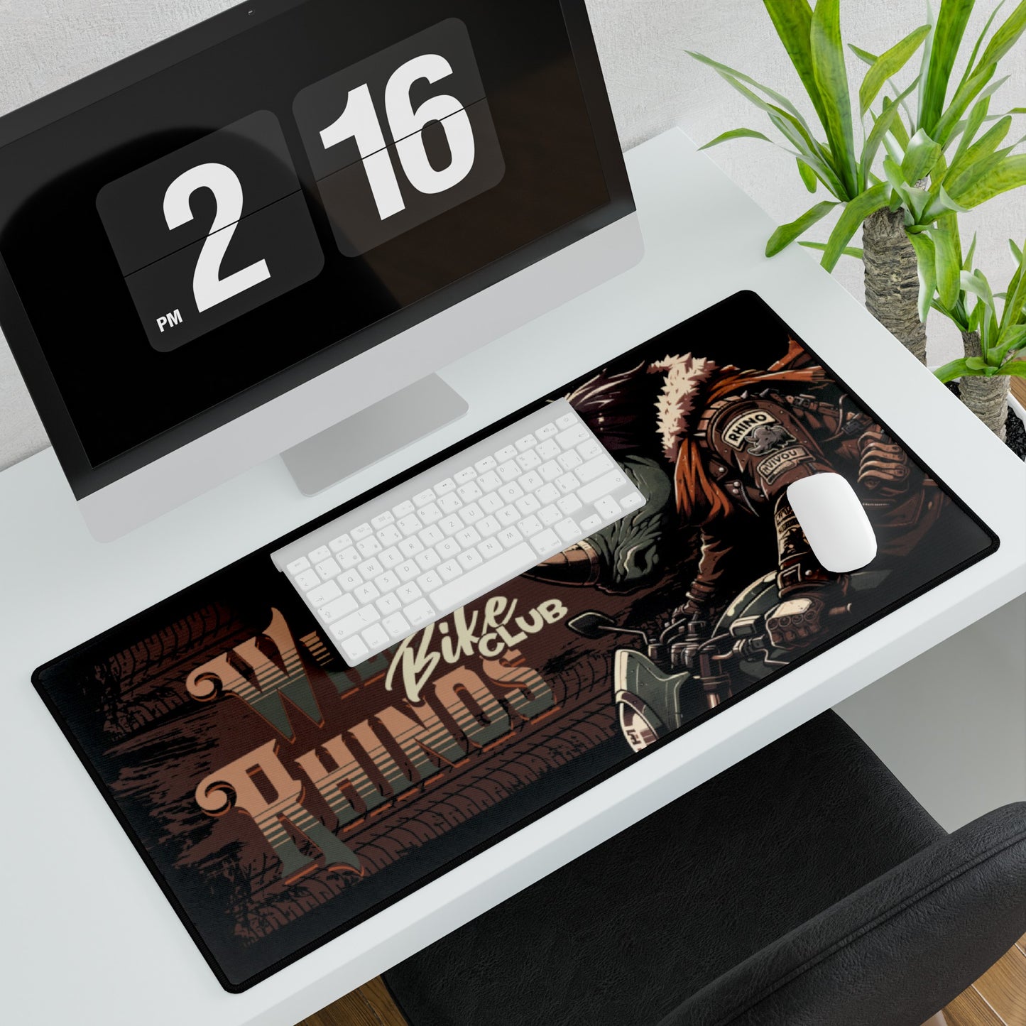 Wild rhino Biker Desk Mat & Mouse Pad