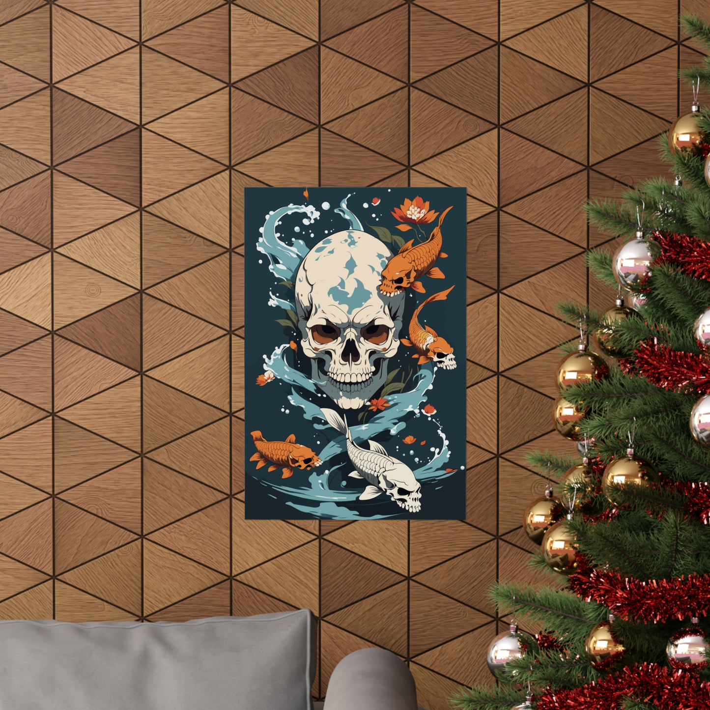 Underwater Skull Matte Vertical Poster