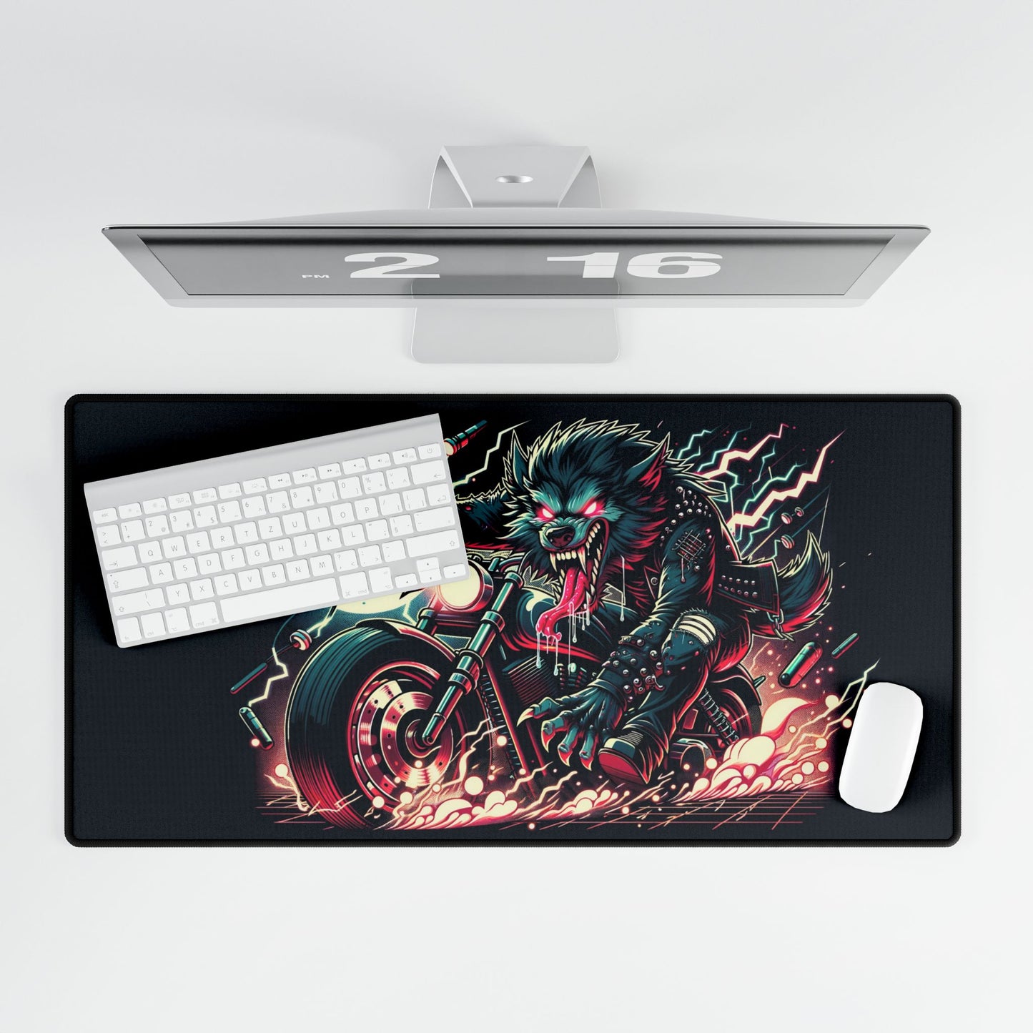Motorcycle Wolf Gaming Mouse Pad Desk Mat