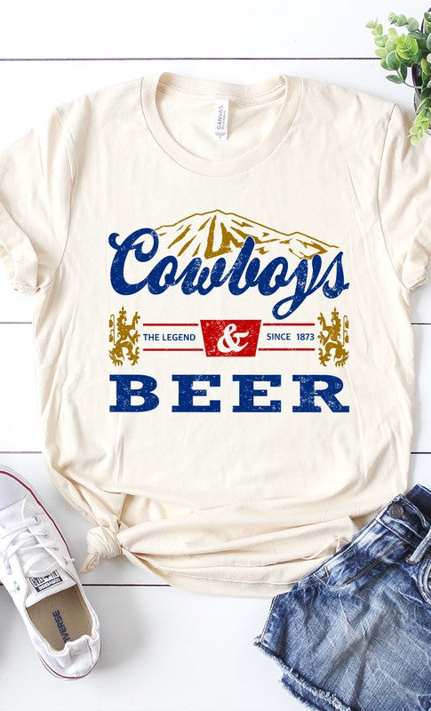 Vintage Cowboys Beer Graphic Tee PLUS