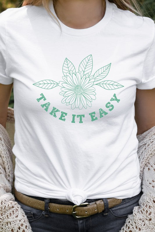 Take It Easy Boho Floral Graphic Tee