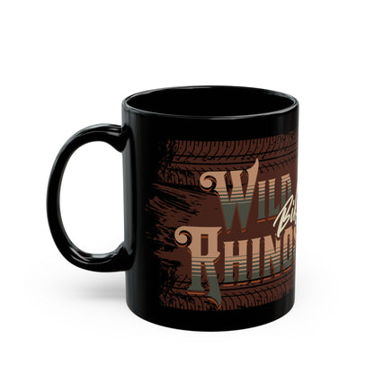 Wild Rhino Biker Black Coffee Mug (11oz, 15oz)