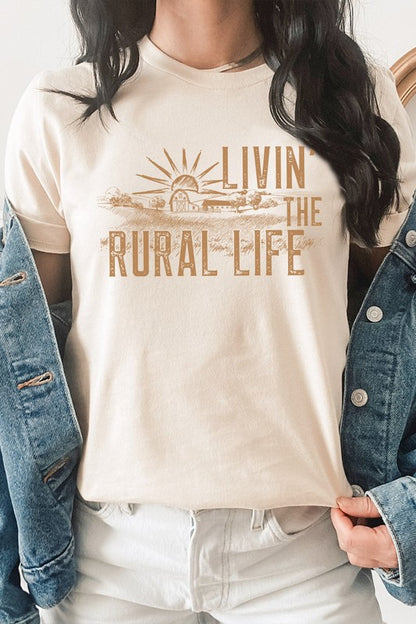 Livin The Rural Life Western Farm Graphic Tee