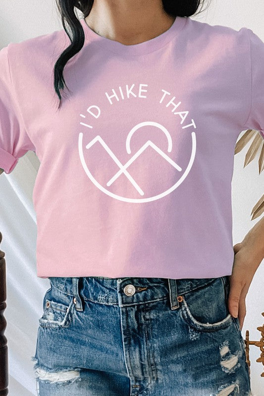 Id Hike That Abstract Mountain and Sun Graphic Tee