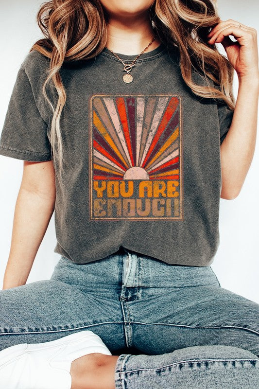 Sunrise You Are Enough Comfort Colors Graphic Tee