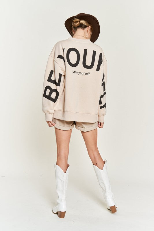 Printed oversized sweatshirt PLUS JJT5032P