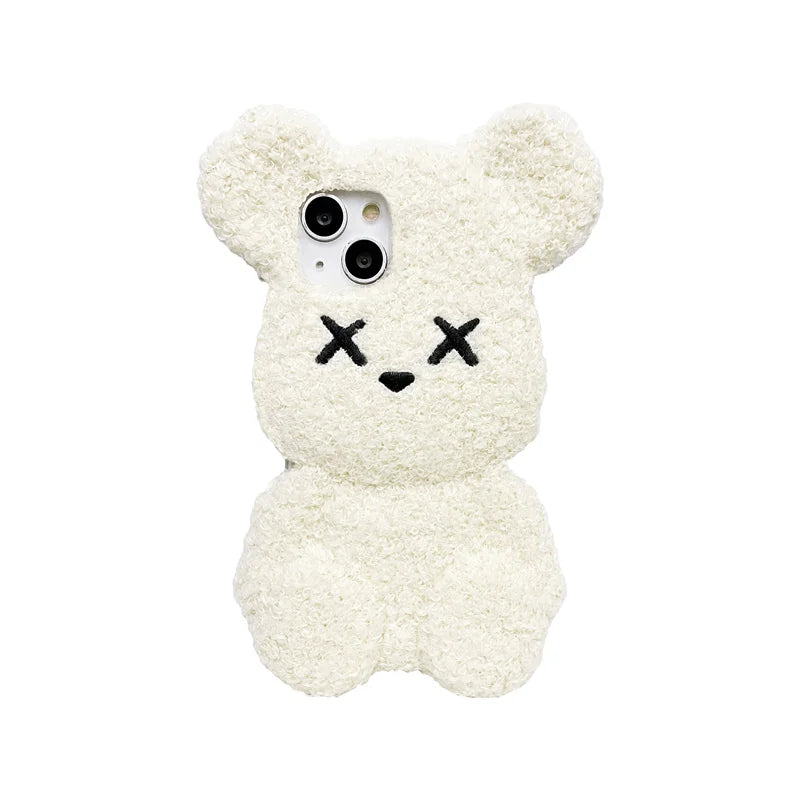 Plush Furry Bear Phone Case for iPhone 15 Plush Furry Bear Phone Case for iPhone 15